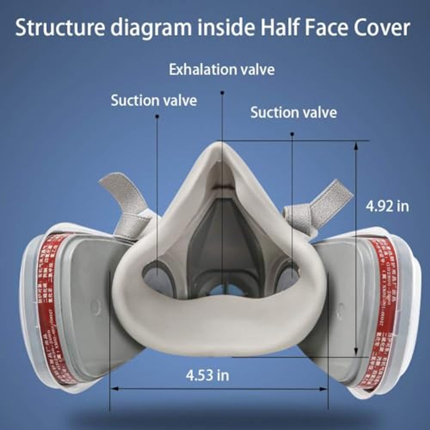 Reusable Half Face Respirator Mask Kit with Safety Goggles & Filters, image 4